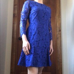J. Crew royal blue floral lace dress